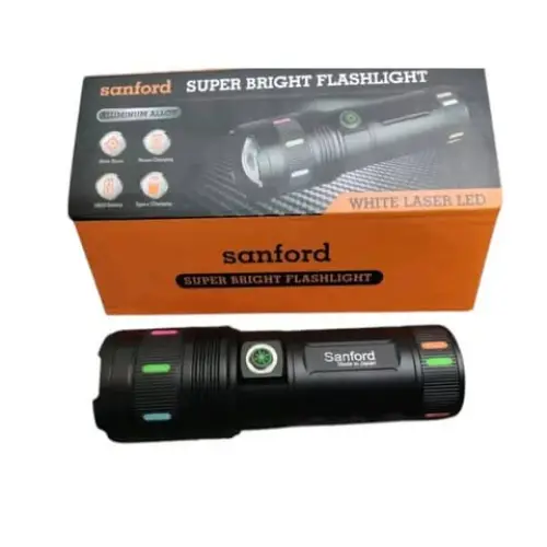High Power Sanford Super Bright Flashlight – Slide Zoom White Laser LED Edition